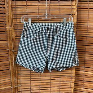 Rag & Bone Women's Justine Gingham High Waist Shorts Black White Size 26 (ab303)